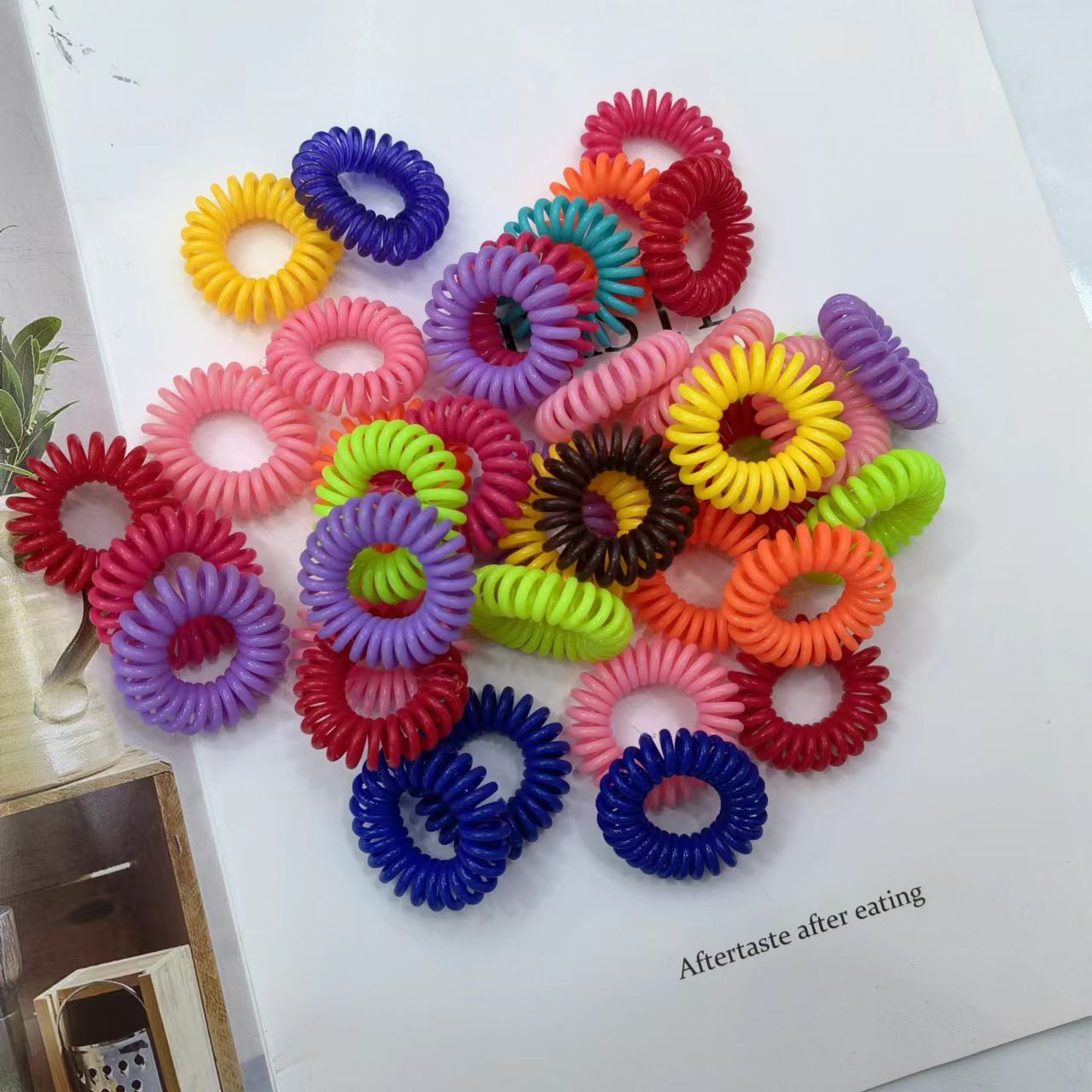 Korean Hyuna style telephone line hair tie bun, high-elasticity basic hair band, sweet and girlish headwear that doesn't damage hair