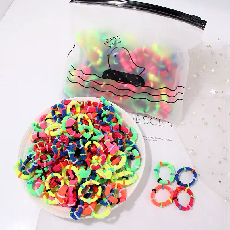 韩版儿童可爱发饰100条 袋装无接缝高弹彩色扎头发皮筋不伤发发绳 详情图8