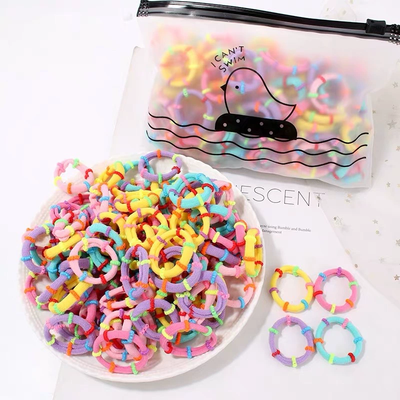 韩版儿童可爱发饰100条 袋装无接缝高弹彩色扎头发皮筋不伤发发绳 详情图7