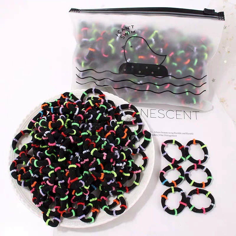 韩版儿童可爱发饰100条 袋装无接缝高弹彩色扎头发皮筋不伤发发绳 详情图6