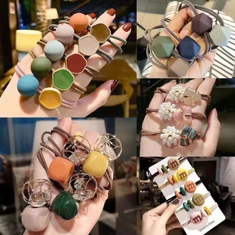 Wholesale of 70-piece sets of hair ties and rubber bands for women, simple and fashionable adult Korean-style hair bands that are popular online in 2022 detail image 5
