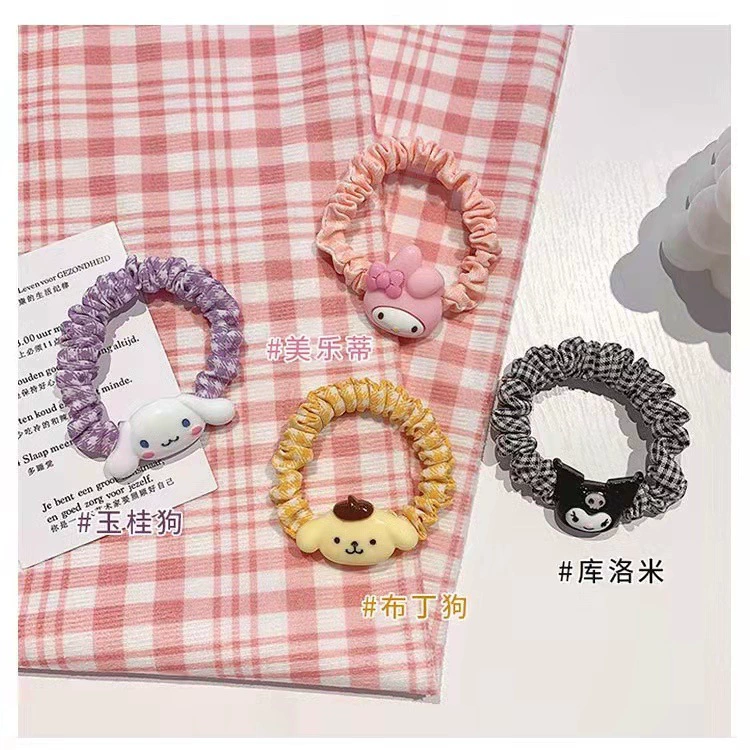 The new Korean version of the minimalist Internet celebrity hair band is soft and cute. It features cartoon animal rubber bands, candy-colored buns, and small intestine hair ties details Picture