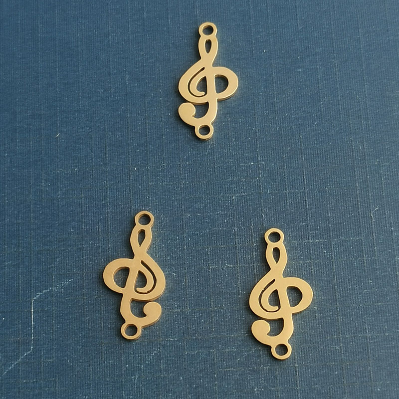 Titanium steel music symbol pendant, stainless steel cut jewelry accessory, diy note bracelet pendant detail image 4
