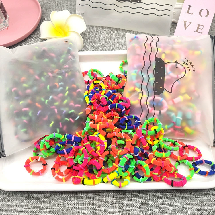 韩版儿童可爱发饰100条 袋装无接缝高弹彩色扎头发皮筋不伤发发绳 详情图11