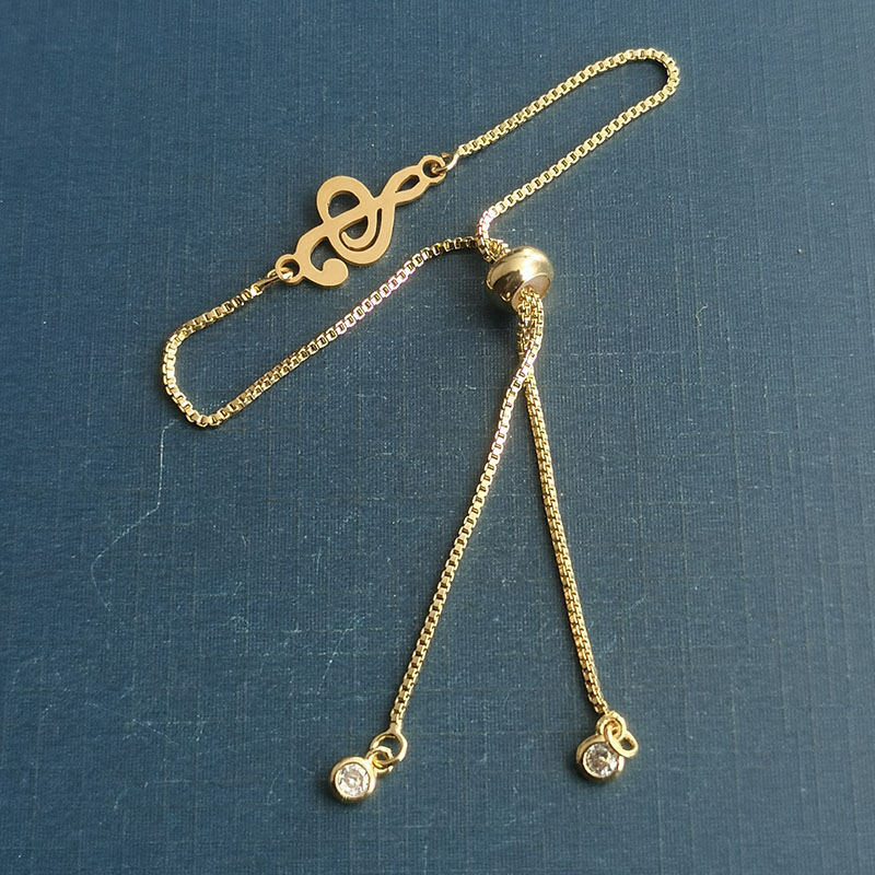 Titanium steel music symbol pendant, stainless steel cut jewelry accessory, diy note bracelet pendant detail image 5