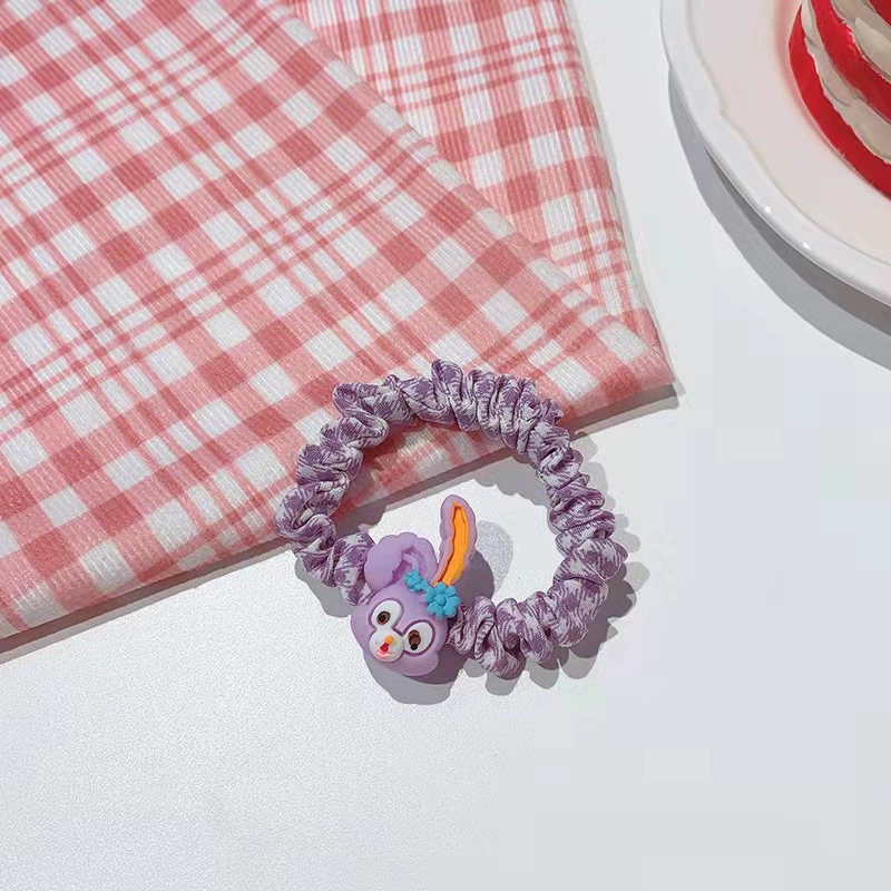 The new Korean version of the minimalist Internet celebrity hair band is soft and cute. It features cartoon animal rubber bands, candy-colored buns, and small intestine hair ties detail image 3