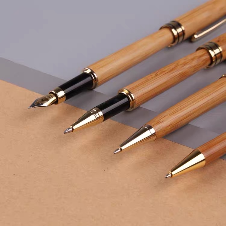 竹制中性笔高档金属签字笔 宝珠钢笔圆珠笔创意笔竹子笔详情图3
