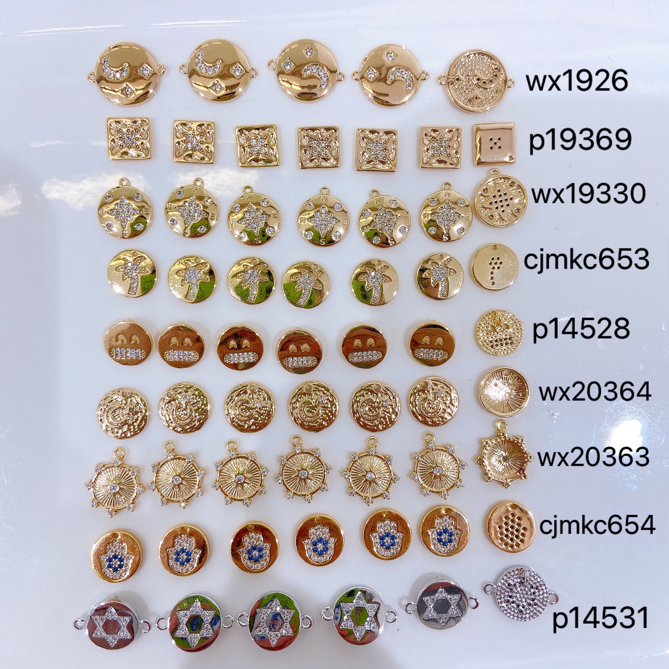 众兴饰品锆石吊牌锁吊坠饰品配件爱心锁钥匙吊坠新款多色