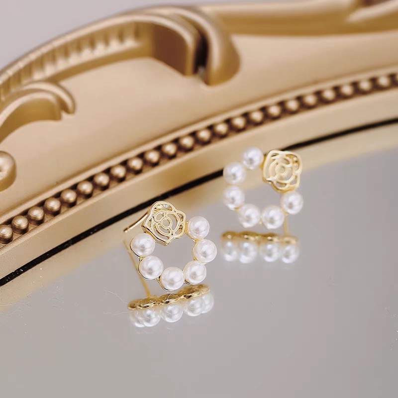Altamente recomendado ~ perlas pendientes para mujeres pendientes de flor de rosa nuevo diseño de nicho de moda details Picture