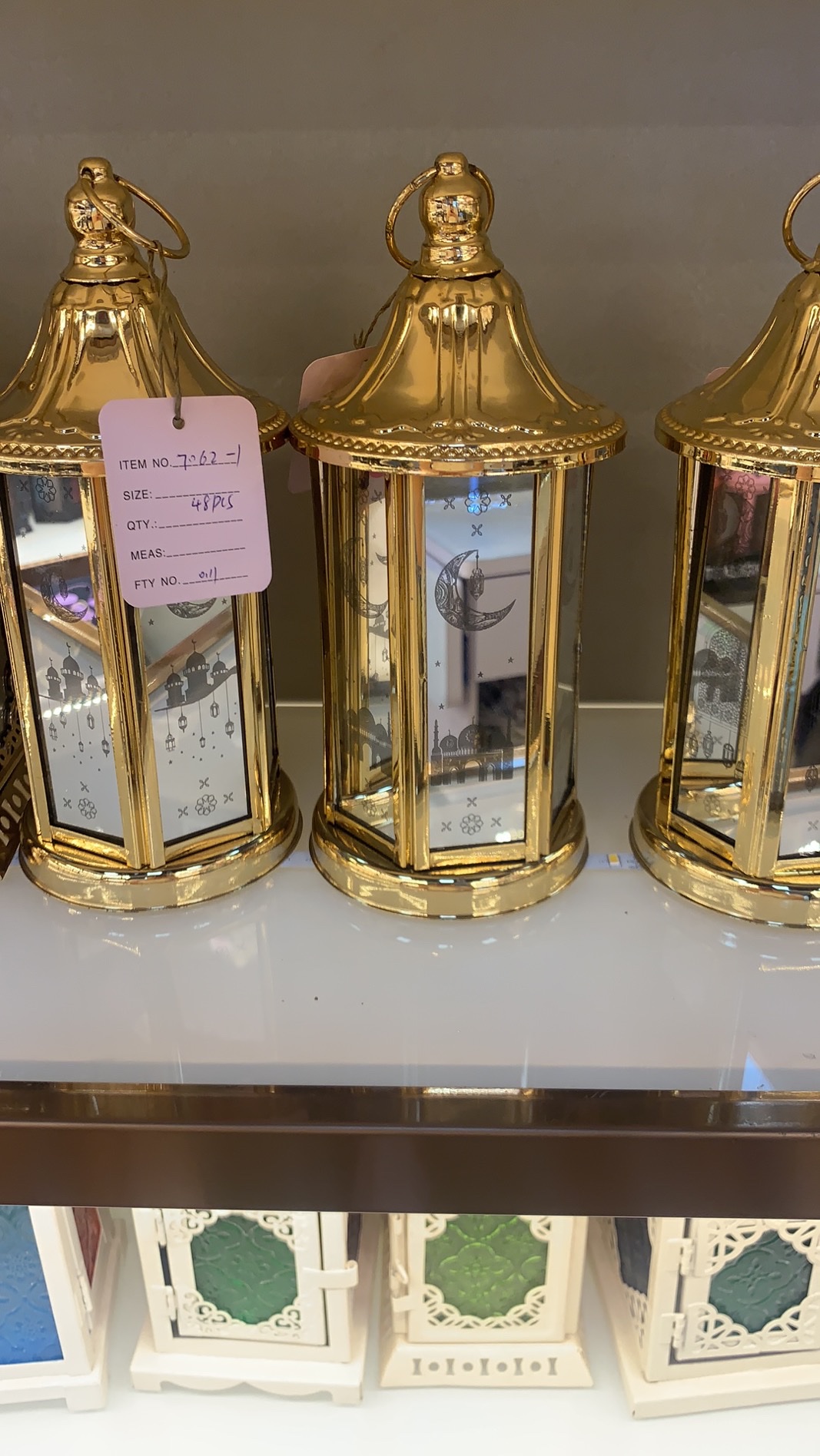 7061电镀镜面玻璃带L E D斋月风灯华美工艺