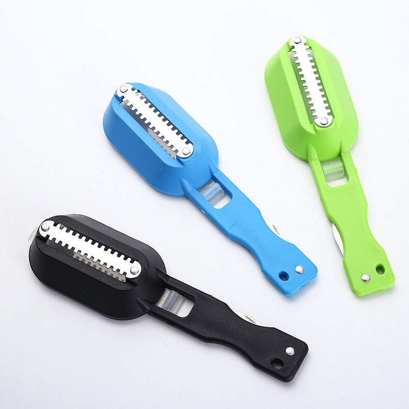 Stainless steel fish scale scraper with cover, fish scale remover, kitchen descaling tool, fish-killing device, planer for removing fish scales Application Scenario