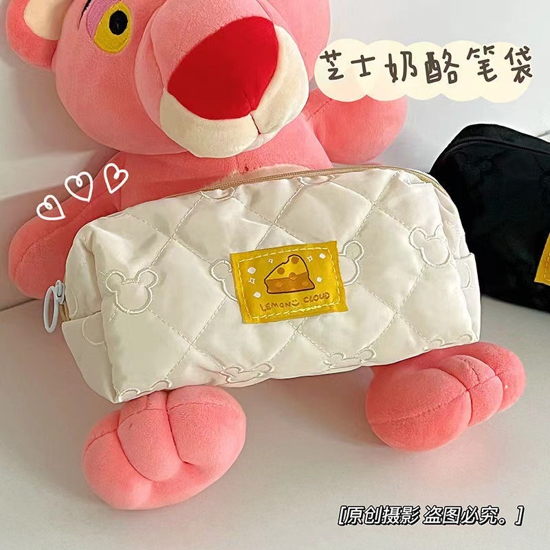 刺绣笔袋高颜值奶酪文具袋可爱小众笔袋