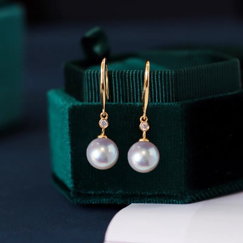 Simple style pearl earrings, ear hooks, diamond earrings and pendants for women