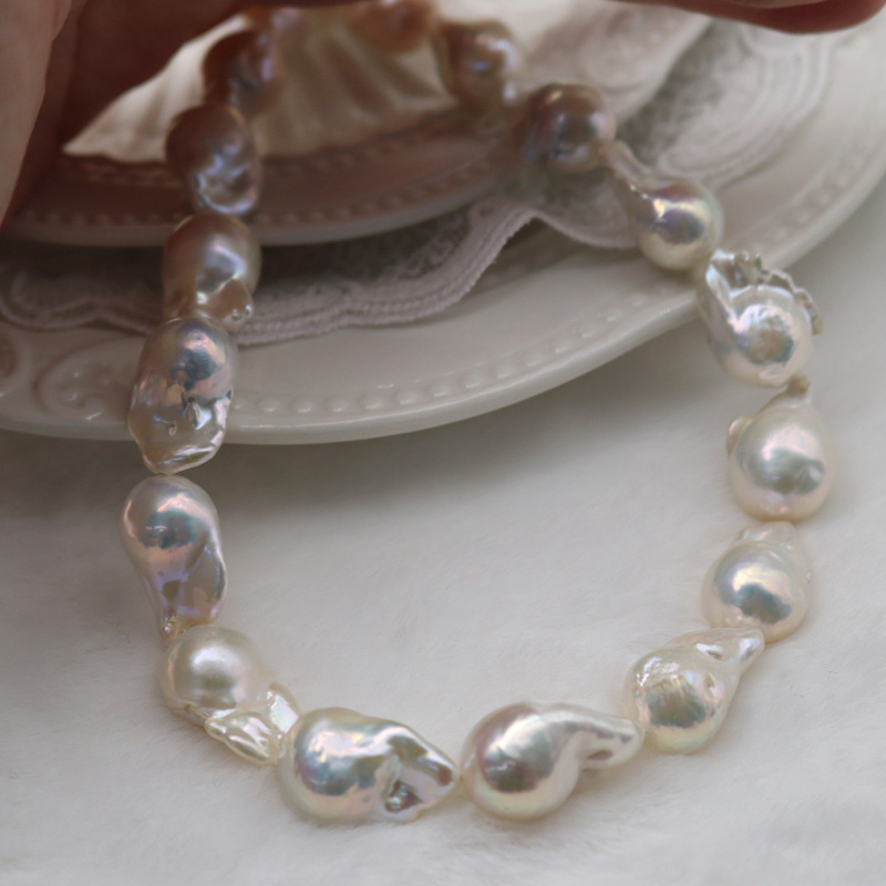 12-14mm small particle Baroque natural freshwater pearl water droplet fish tail Little ghost A Piao Handmade details Picture
