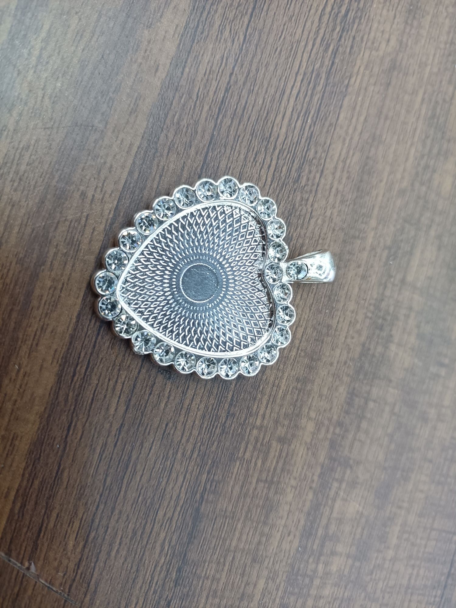 手工鸡心半成品锌合金饰品配件镶钻25桃心项链吊坠挂件