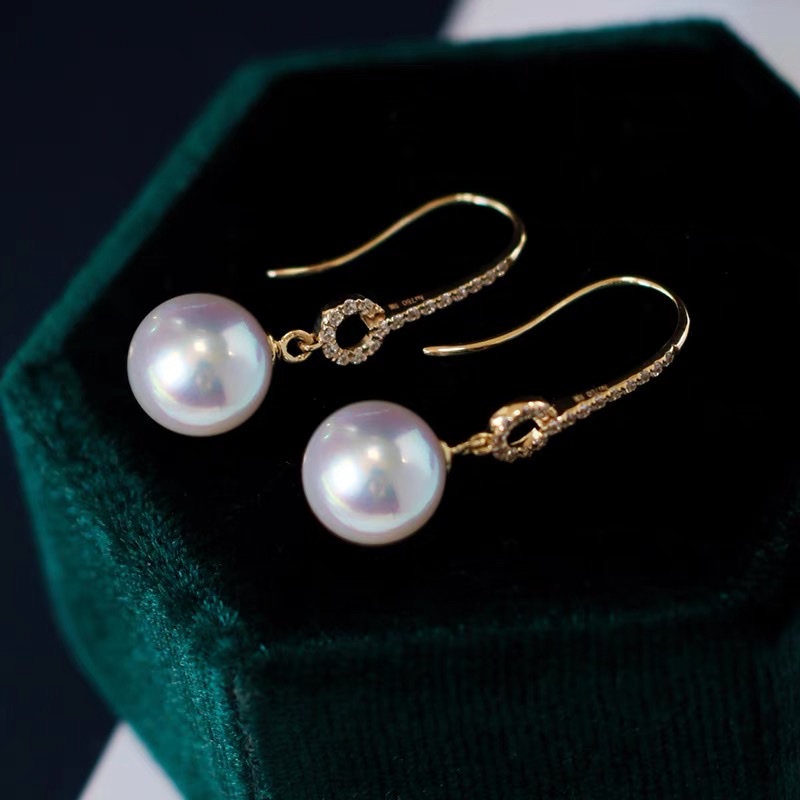 Diamond ear hook tendencia de moda clásica perla earloop pendientes earloop para mujeres Specification image