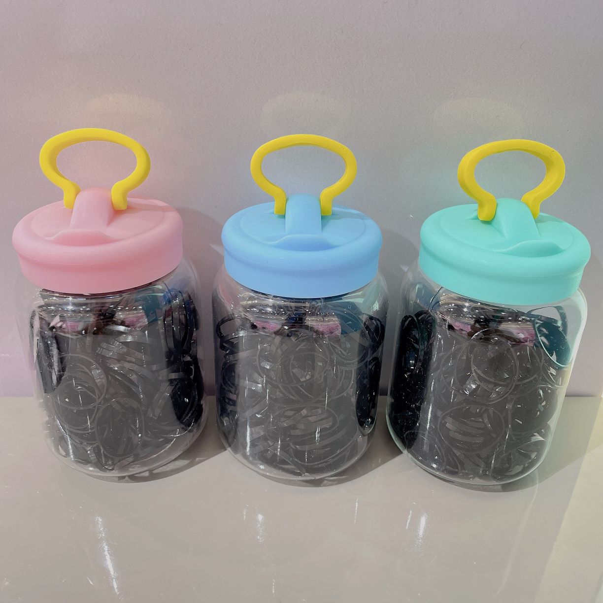 Disposable black rubber bands for children and adults, strong and continuous, super value set