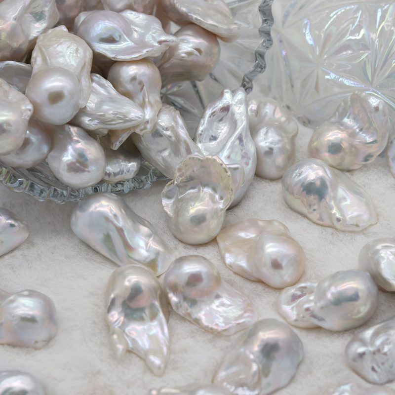 无孔鱼尾形巴洛克淡水珍珠散珠阿飘diy小幽灵材料