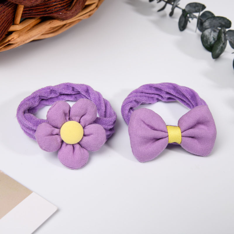 Children's fabric flower bow, elastic elastic hair band, girls' hair tie, towel band, hair accessory detail image 10