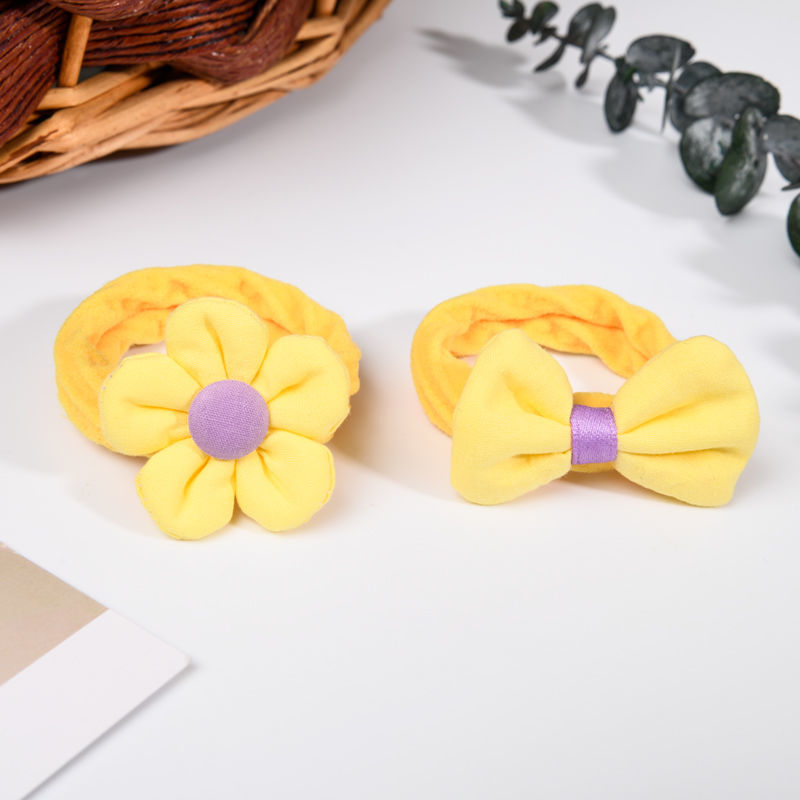 Children's fabric flower bow, elastic elastic hair band, girls' hair tie, towel band, hair accessory detail image 13