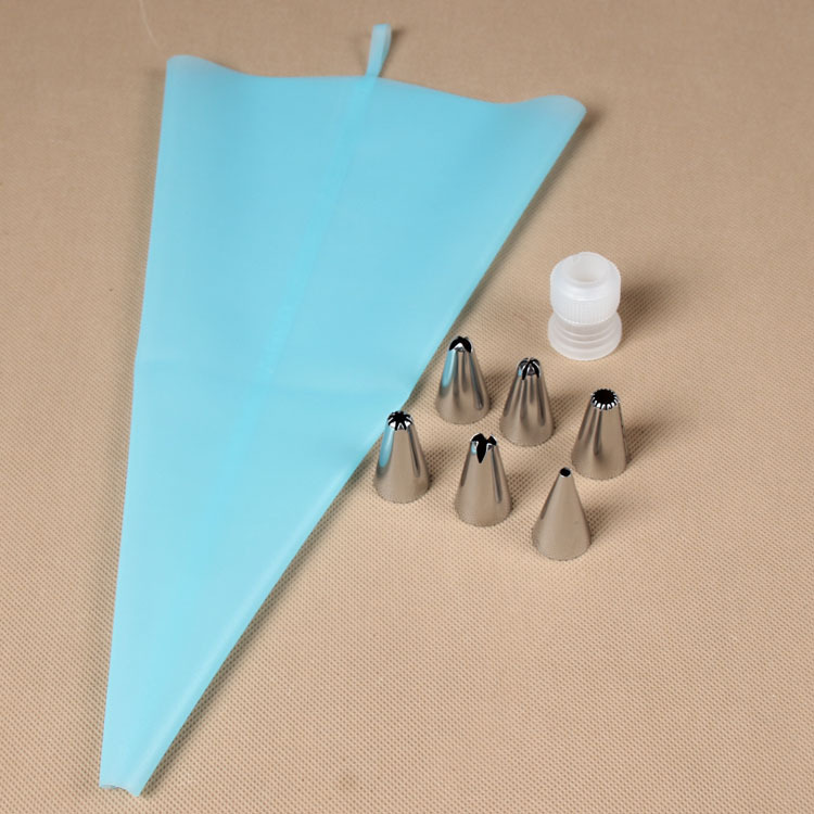 6-piece piping nozzle set, piping converter, silicone piping bag, cream squeezing tool, baking cake piping detail image 4