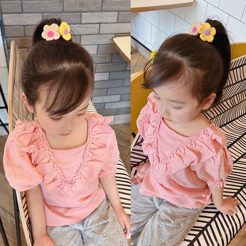 Children's fabric flower bow, elastic elastic hair band, girls' hair tie, towel band, hair accessory Application Scenario