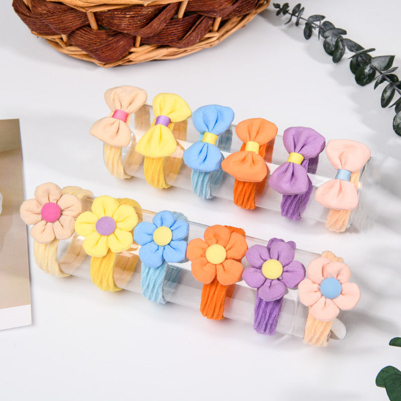 Children's fabric flower bow, elastic elastic hair band, girls' hair tie, towel band, hair accessory detail image 16
