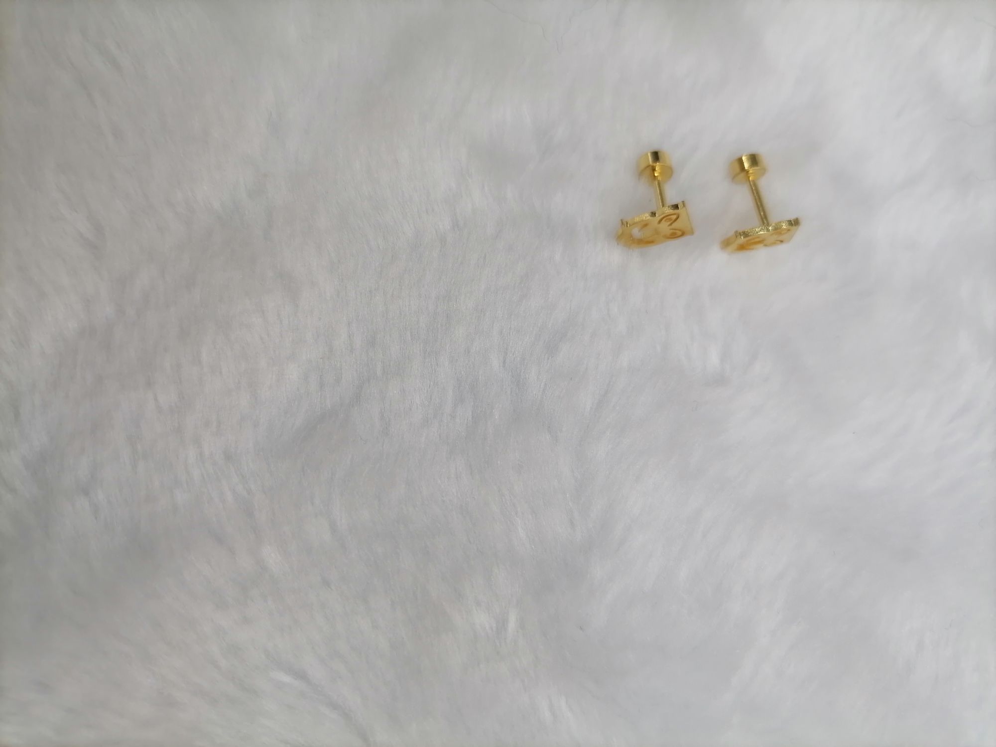 Titanium steel gold owl hollowed-out ear studs details Picture
