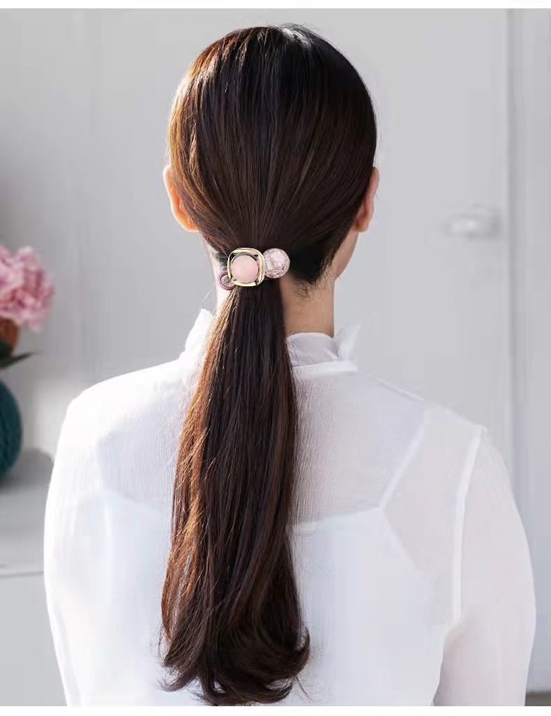 New girls' wholesale light luxury simple basic cartoon headband, girls' hair tie, girls' high school elastic rubber band headwear detail image 11