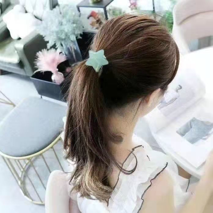 New girls' wholesale light luxury simple basic cartoon headband, girls' hair tie, girls' high school elastic rubber band headwear detail image 4