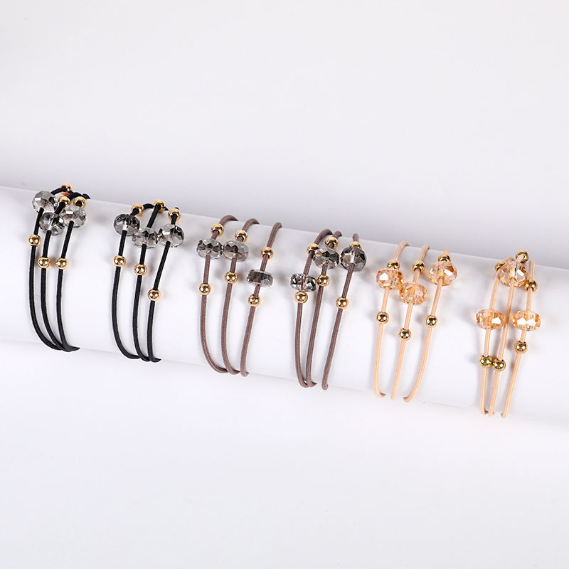 High appearance level, simple crystal hair band, adult hair tie, women's hair tie, rubber band, Korean version headwear, crystal hair tie