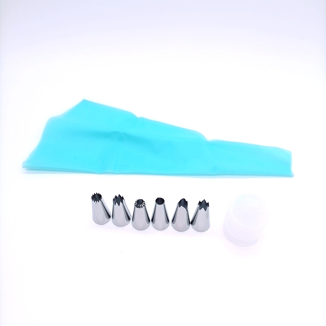 6-piece piping nozzle set, piping converter, silicone piping bag, cream squeezing tool, baking cake piping Item Picture