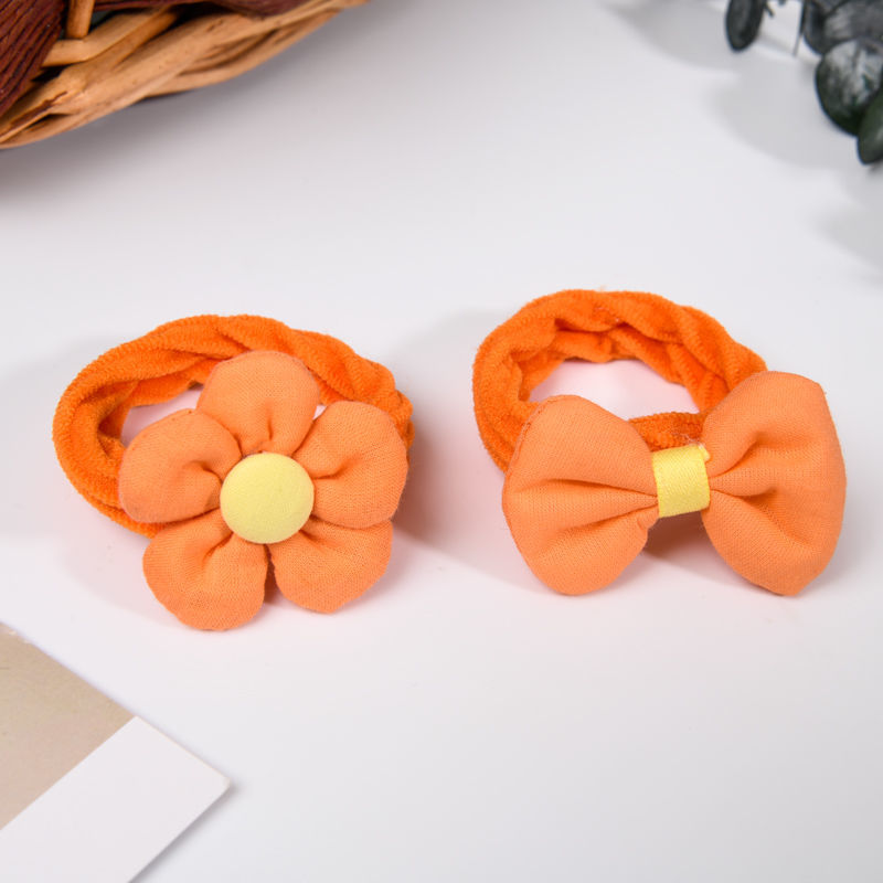 Children's fabric flower bow, elastic elastic hair band, girls' hair tie, towel band, hair accessory detail image 11