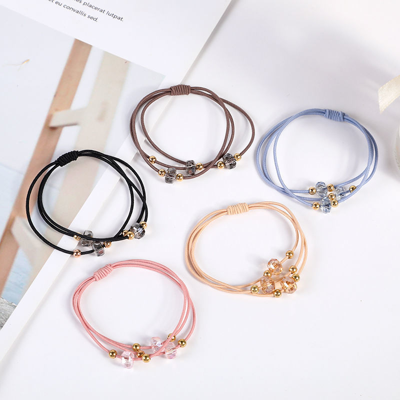 High appearance level, simple crystal hair band, adult hair tie, women's hair tie, rubber band, Korean version headwear, crystal hair tie detail image 10