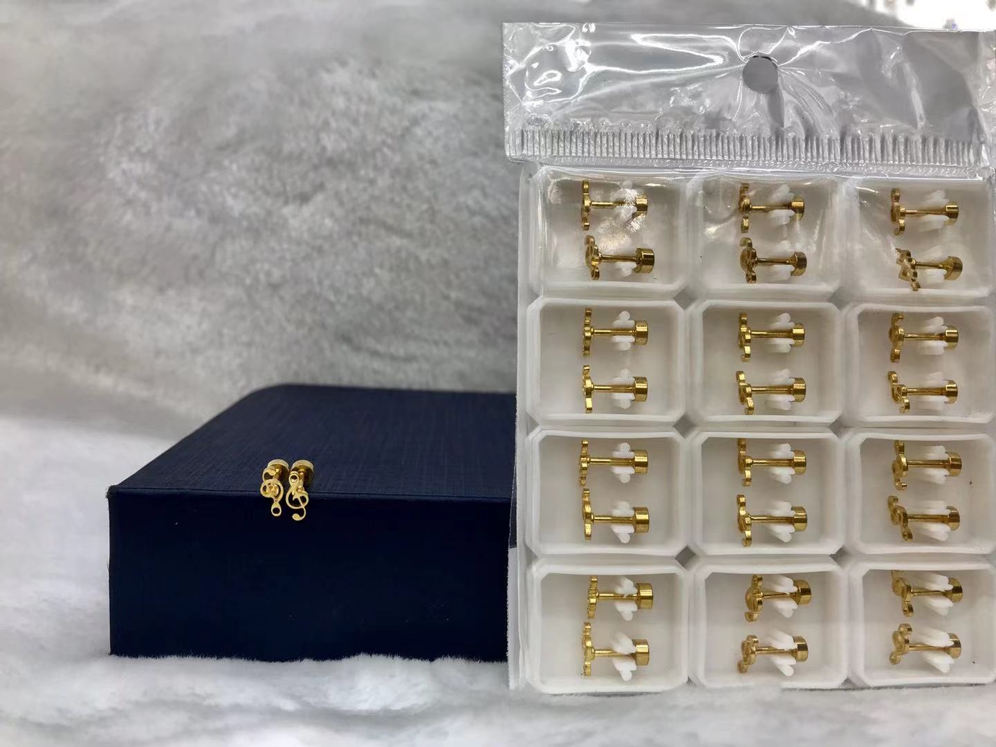 Titanium steel gold hollowed-out music 🎶 stud earrings