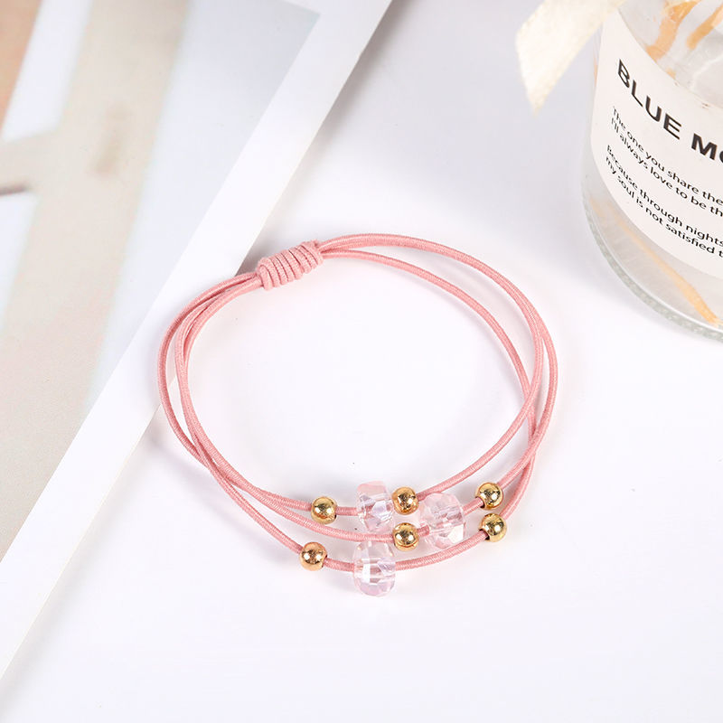 High appearance level, simple crystal hair band, adult hair tie, women's hair tie, rubber band, Korean version headwear, crystal hair tie Specification image