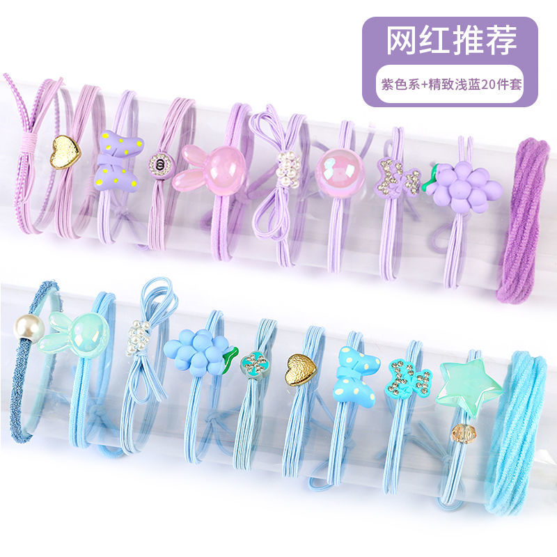 New girls' wholesale light luxury simple basic cartoon headband, girls' hair tie, girls' high school elastic rubber band headwear