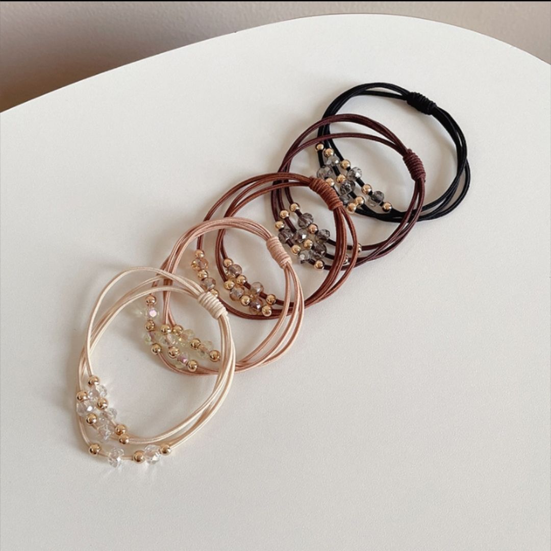New hair tie, pearl water diamond Korean version, basic ponytail, popular Instagram hair band, rubber band, hair tie, hair accessory detail image 11