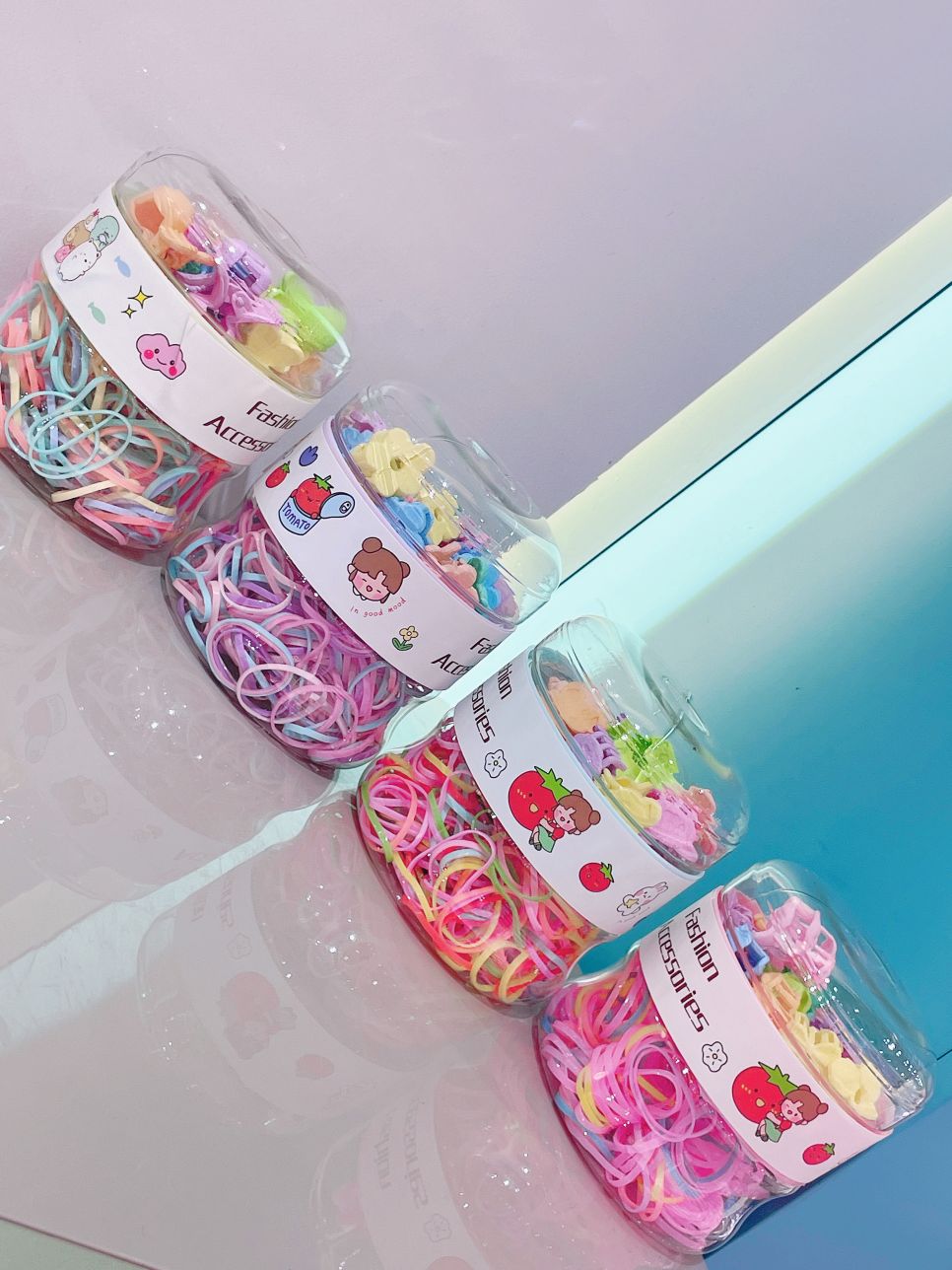 Korean version of children's disposable rubber band double-layer small claw clamps