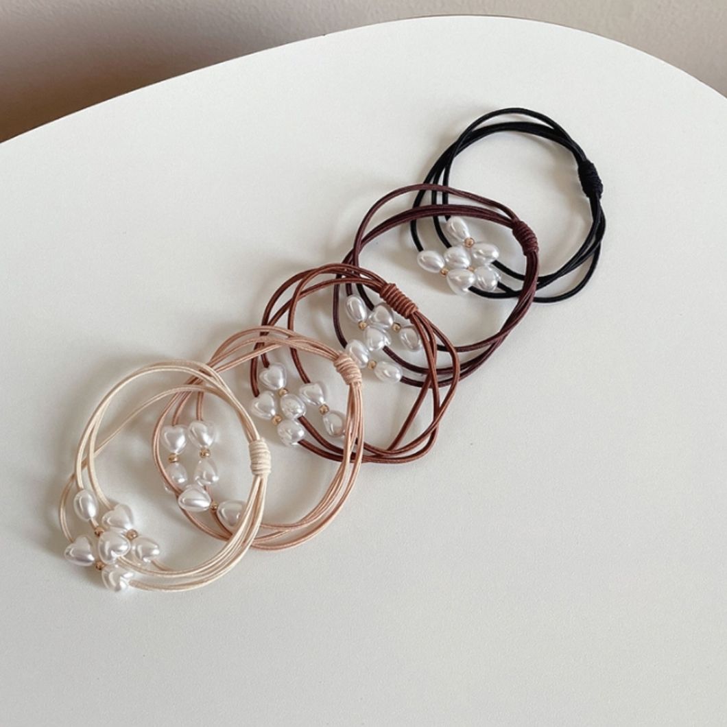 New hair tie, pearl water diamond Korean version, basic ponytail, popular Instagram hair band, rubber band, hair tie, hair accessory detail image 12