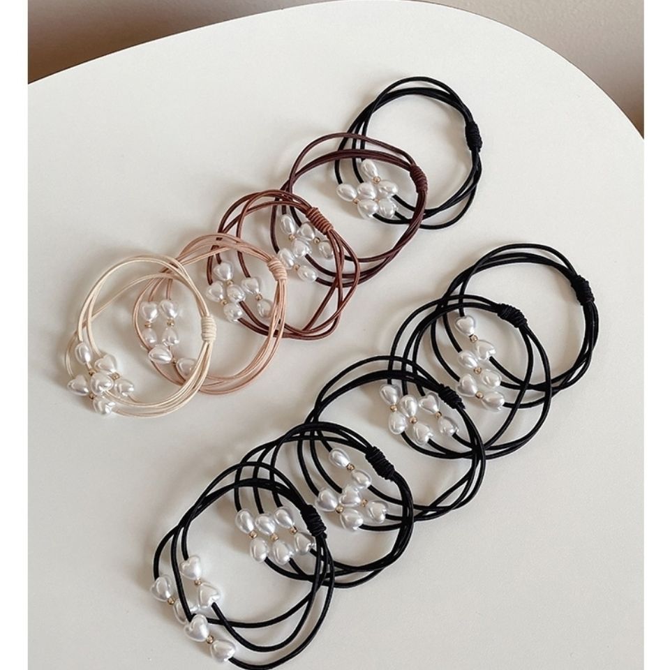 New hair tie, pearl water diamond Korean version, basic ponytail, popular Instagram hair band, rubber band, hair tie, hair accessory detail image 3