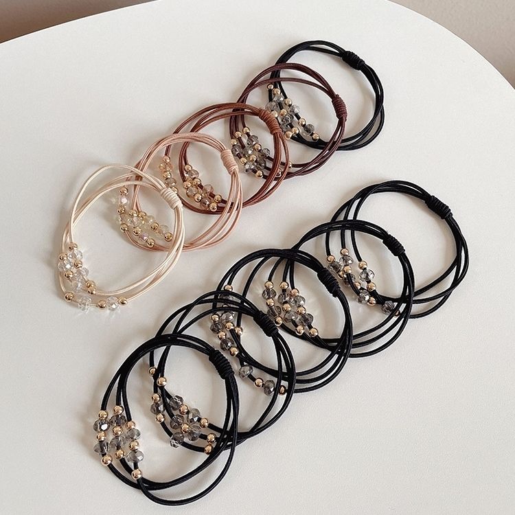 New hair tie, pearl water diamond Korean version, basic ponytail, popular Instagram hair band, rubber band, hair tie, hair accessory detail image 17