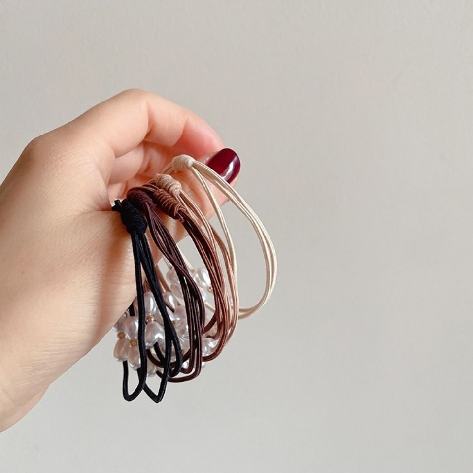 New hair tie, pearl water diamond Korean version, basic ponytail, popular Instagram hair band, rubber band, hair tie, hair accessory detail image 7