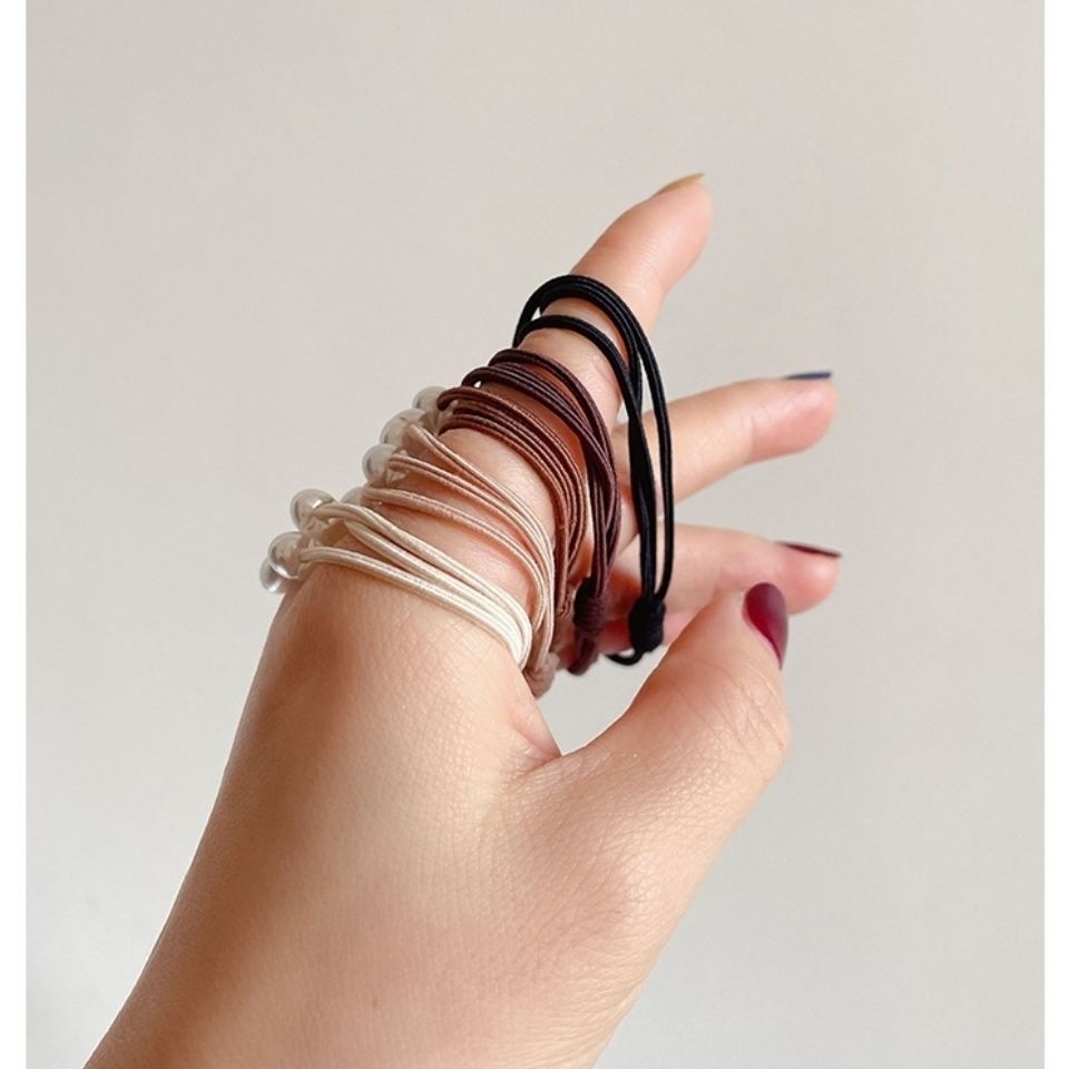 New hair tie, pearl water diamond Korean version, basic ponytail, popular Instagram hair band, rubber band, hair tie, hair accessory detail image 10