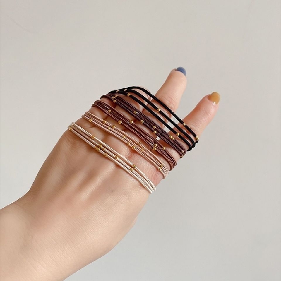 New hair tie, pearl water diamond Korean version, basic ponytail, popular Instagram hair band, rubber band, hair tie, hair accessory detail image 8