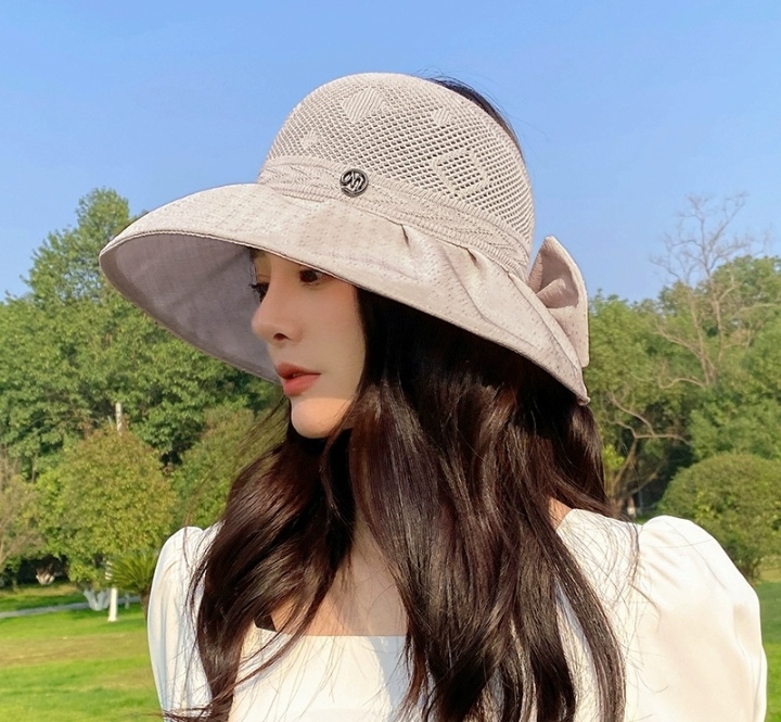 新款防晒帽子女士遮阳防紫外线夏天空顶帽防晒遮脸大帽沿透气女帽详情图5