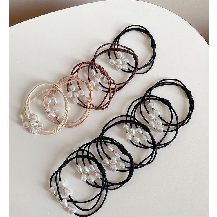 New hair tie, pearl water diamond Korean version, basic ponytail, popular Instagram hair band, rubber band, hair tie, hair accessory detail image 18
