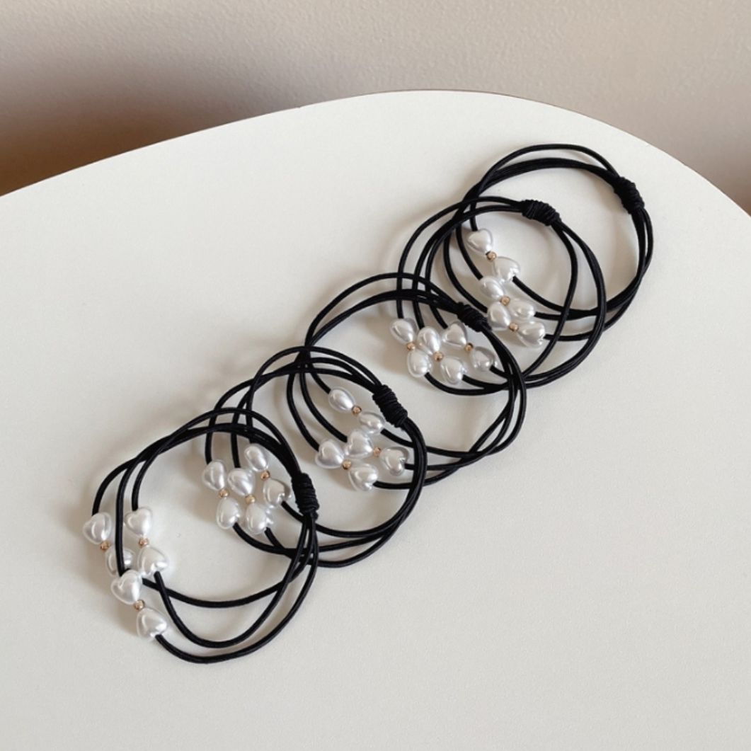 New hair tie, pearl water diamond Korean version, basic ponytail, popular Instagram hair band, rubber band, hair tie, hair accessory detail image 15