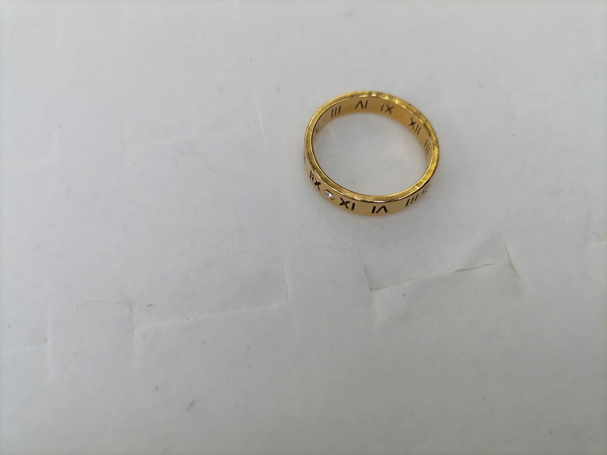 Titanium steel gold vintage clock with diamond ring 345 detail image 2