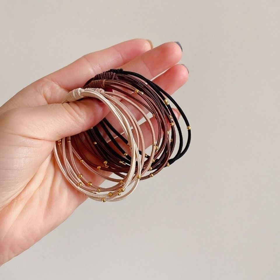 New hair tie, pearl water diamond Korean version, basic ponytail, popular Instagram hair band, rubber band, hair tie, hair accessory detail image 9